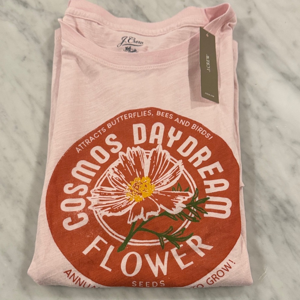 NWT J. CREW VINTAGE COTTON COSMOS DAYDREAM FLOWER TEE, M - Picture 4 of 10
